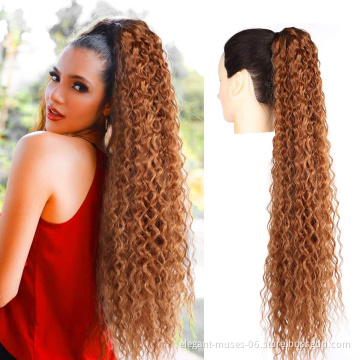 Hot Sale High Temperature Raw Synthetic Hair Kinky Curly Drawstring Ponytail For Black Women